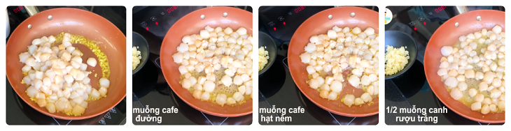 Bước 2 Xào sò điệp Cồi sò điệp sốt bơ tỏi