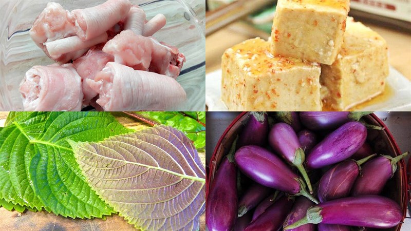Nguyên liệu món ăn đuôi heo nướng chao và đuôi heo nướng sa tế