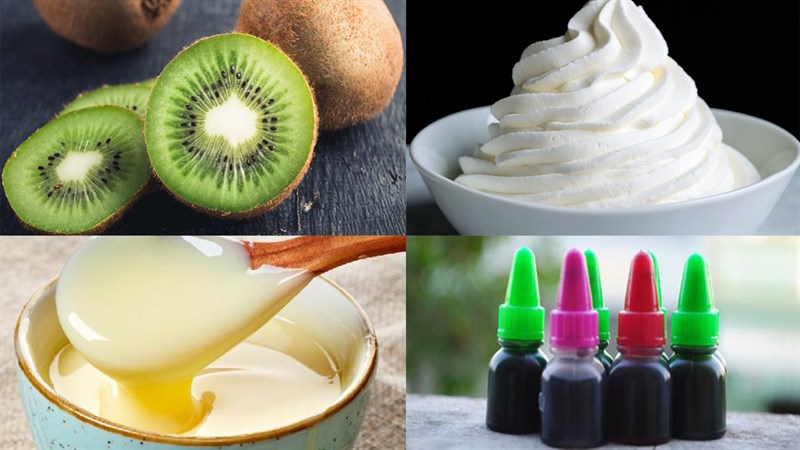 Nguyên liệu món ăn 2 cách làm kem kiwi