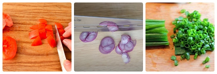Bước 1 Sơ chế nguyên liệu Trứng xào cà chua