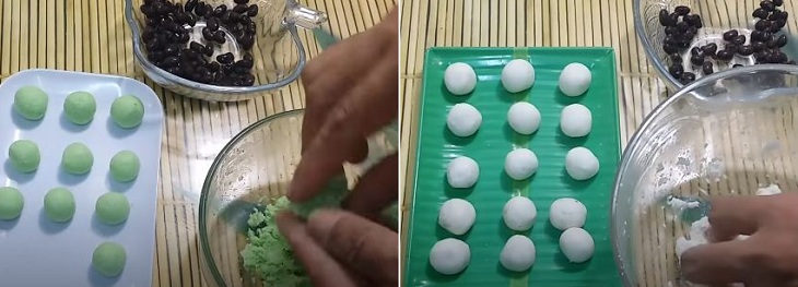 Bước 3 Làm viên khoai mì Chè đậu đen bột lọc kiểu Thái