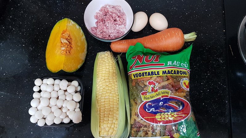 Nguyên liệu món ăn nui thịt bằm