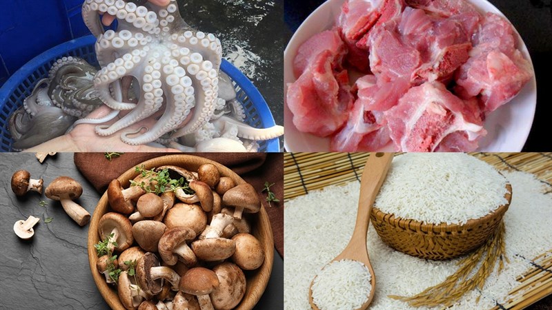 Nguyên liệu món ăn cháo bạch tuộc