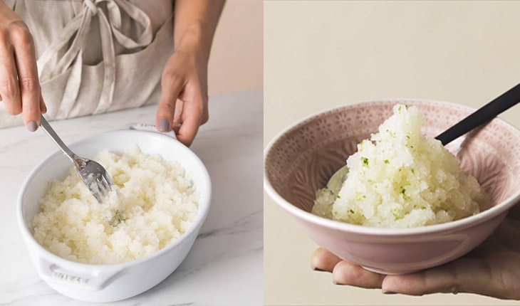 Bước 3 Làm đá bào dưa lưới Kem đá bào dưa lưới