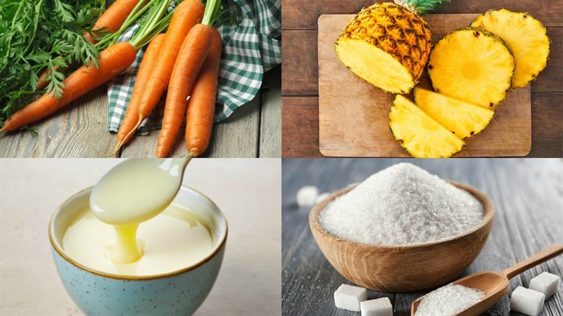 Nguyên liệu món ăn sinh tố cà rốt