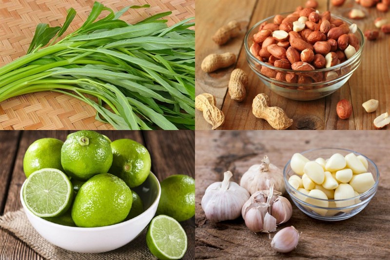 Nguyên liệu món ăn 4 cách nộm rau muống