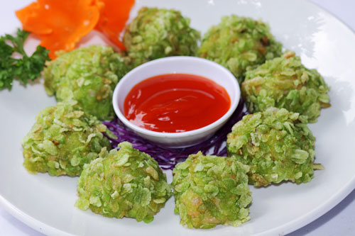 Bước 4 Thành phẩm Chả mực cốm xanh