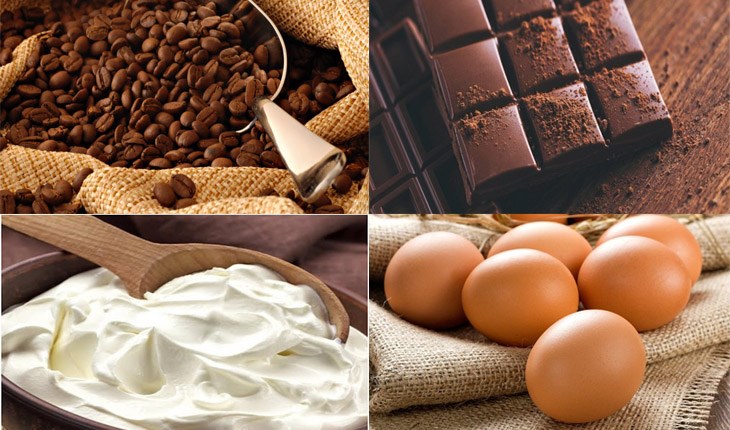 Nguyên liệu món ăn kem cà phê chocolate chip và chocolate cốt dừa