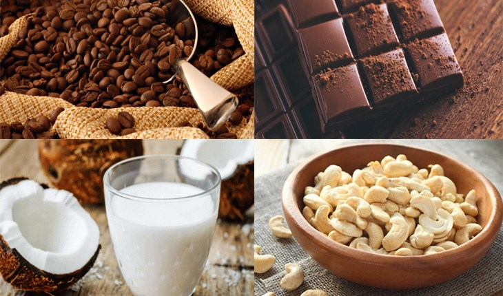 Nguyên liệu món ăn kem cà phê chocolate chip và chocolate cốt dừa