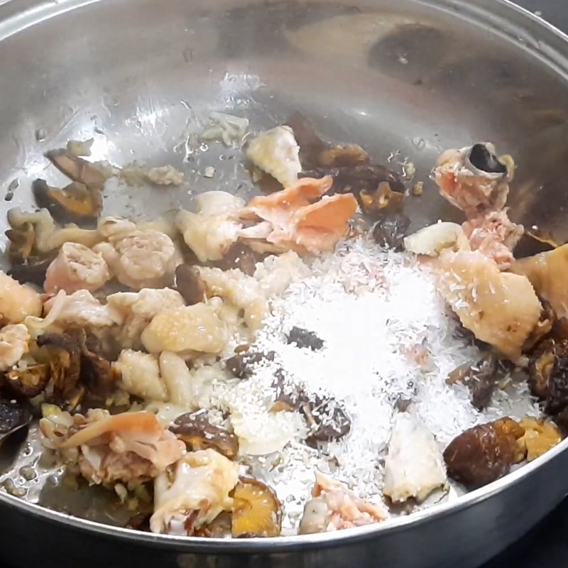 Bước 5 Nấu lẩu cháo Lẩu cháo gà nấm đông cô
