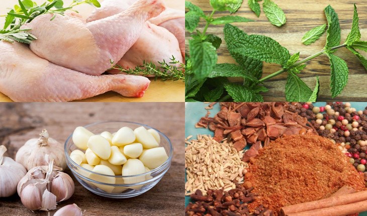 Nguyên liệu món ăn đùi gà nướng bơ tỏi và nướng ngũ vị