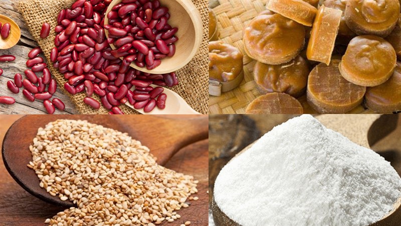 Nguyên liệu món ăn chè trôi nước nhân đậu đỏ