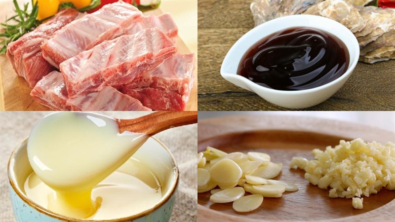 Nguyên liệu món ăn sườn nướng dầu hào