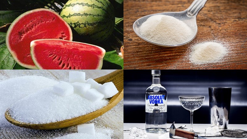 Nguyên liệu món ăn 2 cách làm thạch rau câu rượu và trái cây