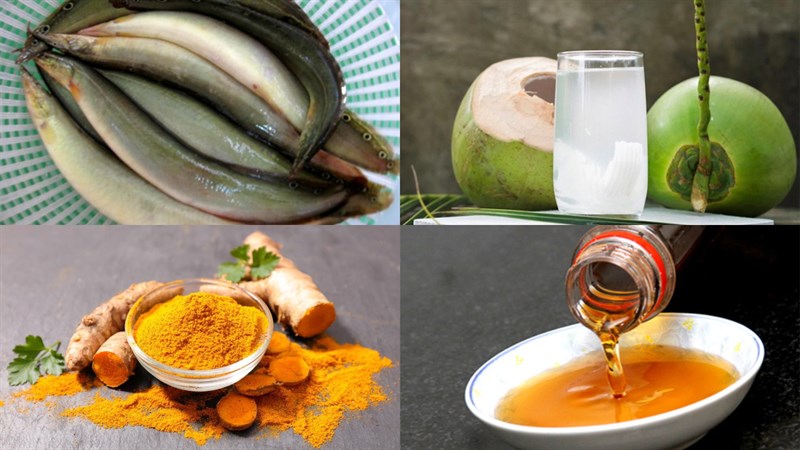 Nguyên liệu món ăn cá chạch kho sả nghệ