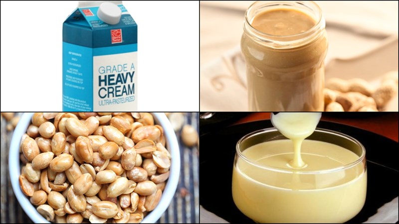 Nguyên liệu món ăn 4 cách làm kem bơ đậu phộng
