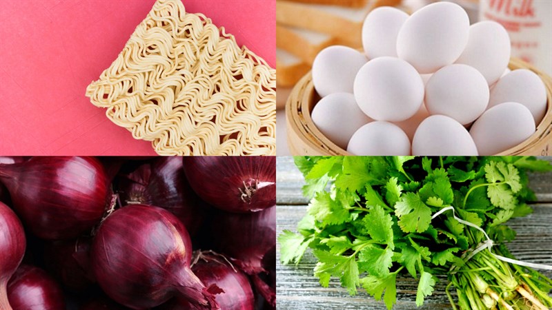Nguyên liệu món ăn 2 cách làm mì chiên trứng