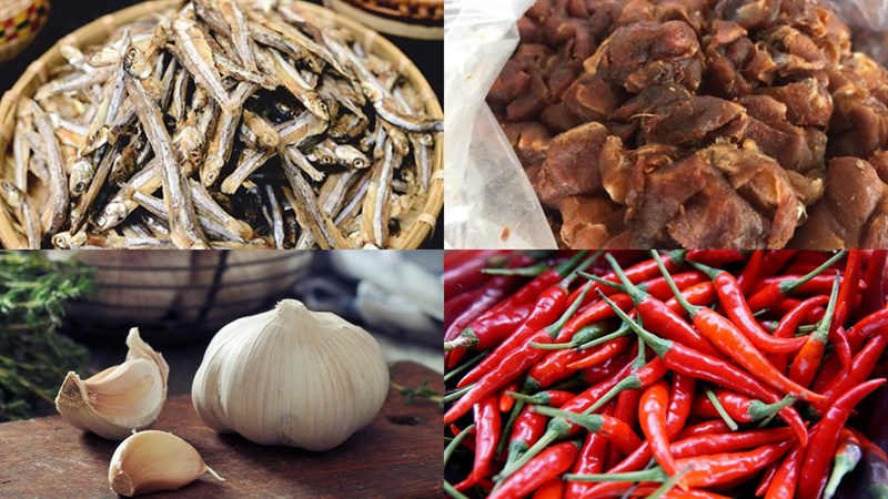 Nguyên liệu món ăn cá khô chiên nước mắm tỏi ớt
