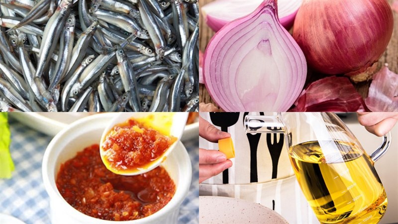 Nguyên liệu món ăn cá cơm chiên nước mắm