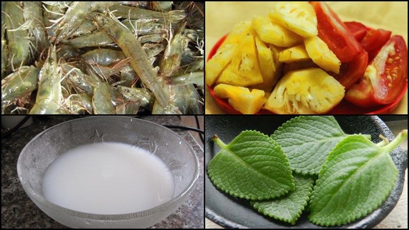 Nguyên liệu món ăn canh tôm nấu mẻ