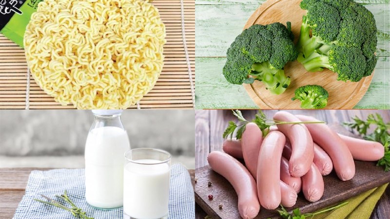 Nguyên liệu món ăn mì cay sữa tươi