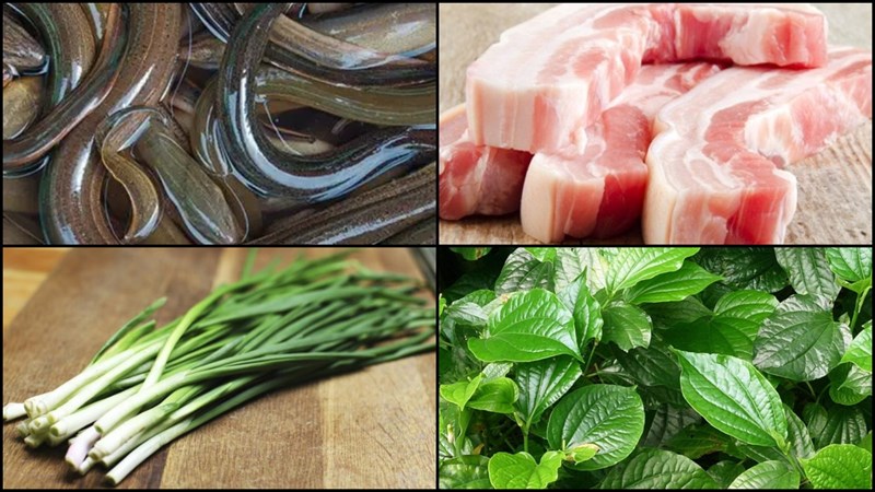 Nguyên liệu món ăn lươn cuốn lá lốt