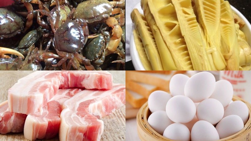 Nguyên liệu món ăn bún cua thối - bún mắm cua