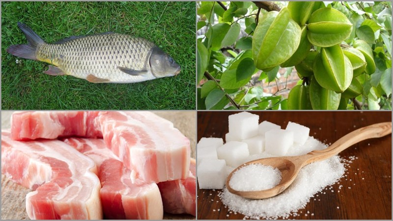 Nguyên liệu món ăn 2 cách làm cá chép kho khế và kho măng chua