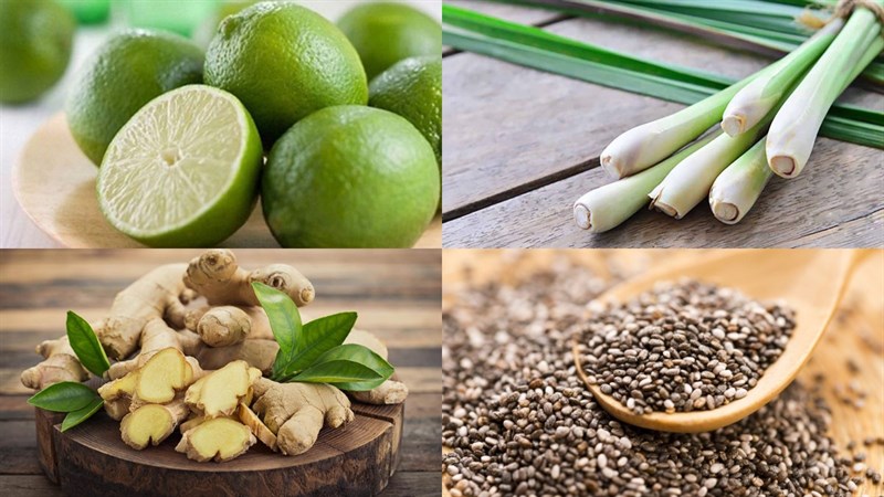 Nguyên liệu món ăn nước chanh sả gừng