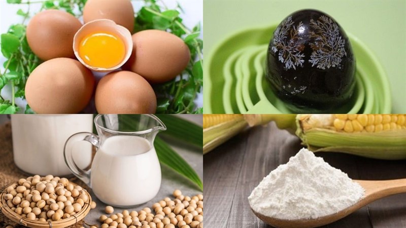 Nguyên liệu món ăn đậu hũ trứng bách thảo