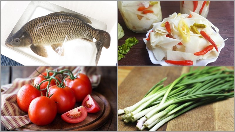 Nguyên liệu món ăn 2 cách làm cá chép kho khế và kho măng chua