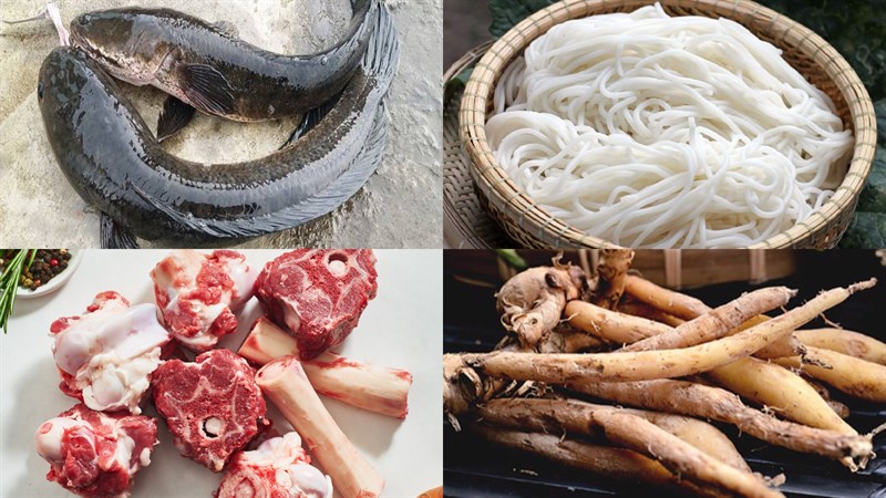 Nguyên liệu món ăn 2 cách nấu bún cá lóc miền tây