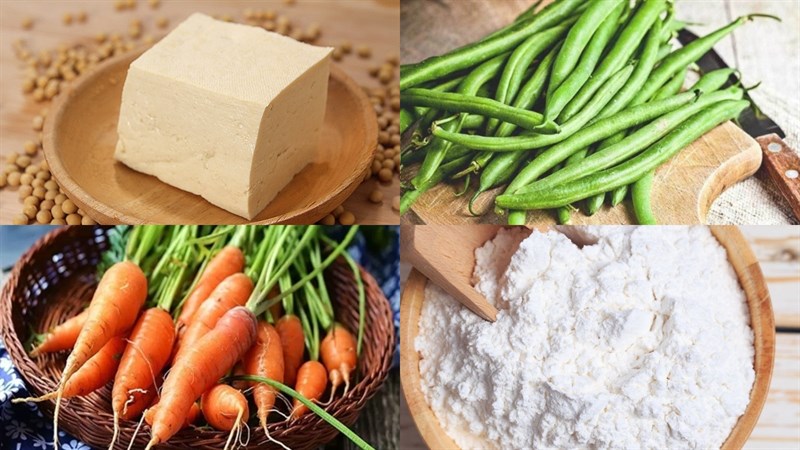 Nguyên liệu món ăn 3 cách làm chả đậu phụ chay