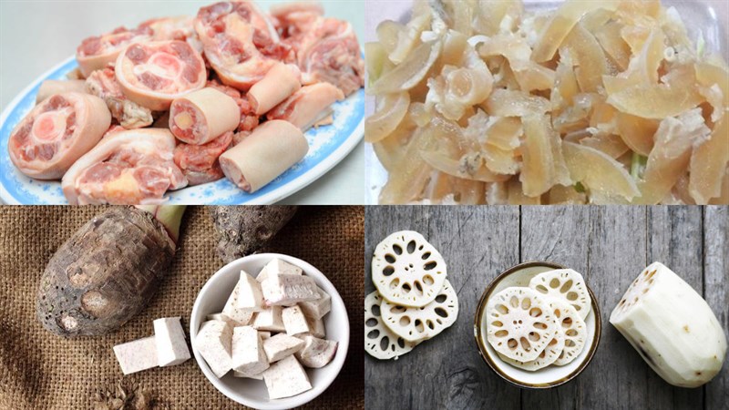 Nguyên liệu món ăn 2 cách nấu lẩu đuôi bò khoai môn và thuốc bắc