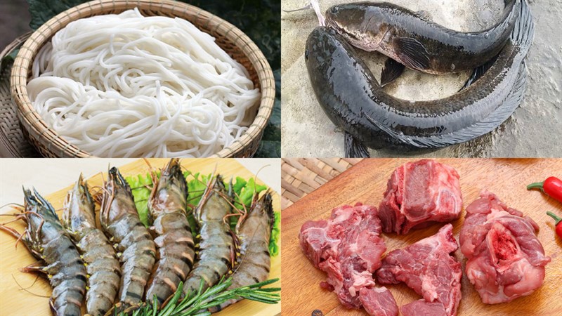 Nguyên liệu món ăn 2 cách nấu bún cá lóc miền tây