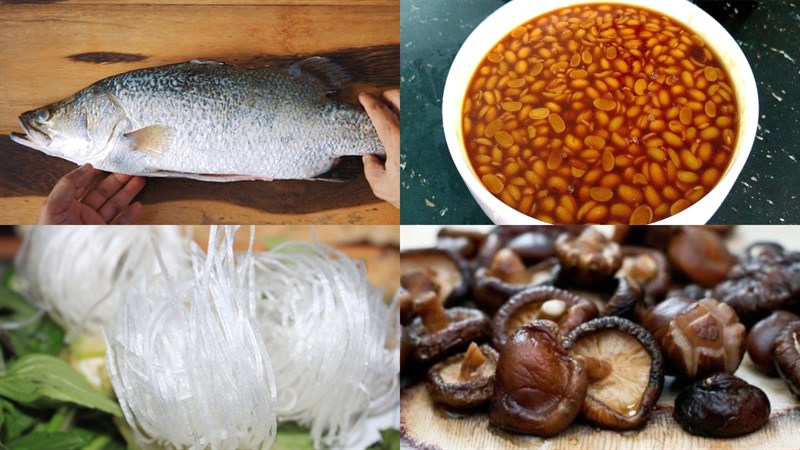 Nguyên liệu món ăn cá chẽm chưng tương