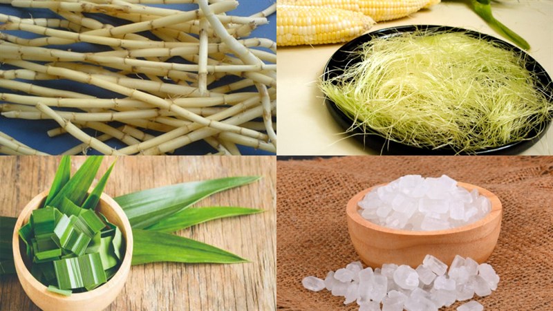 Nguyên liệu món ăn nước rễ tranh mía lau