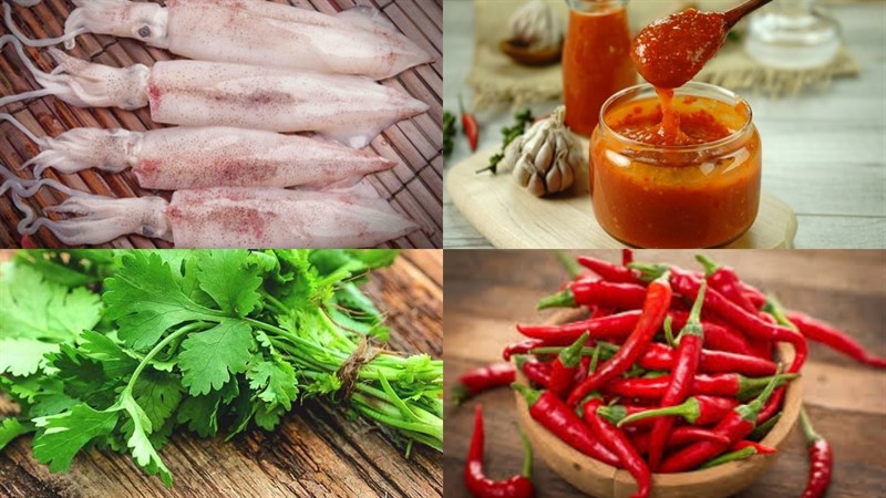 Nguyên liệu món ăn salad mực