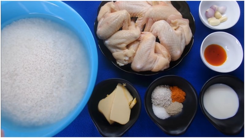 Nguyên liệu món ăn 2 cách nấu xôi gà chiên nước mắm và chiên bơ