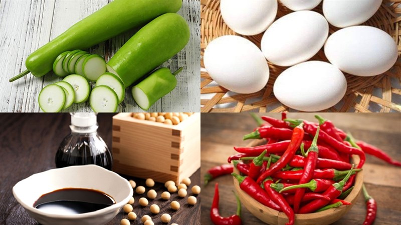 Nguyên liệu món ăn bầu luộc chấm chao, bầu luộc chấm trứng