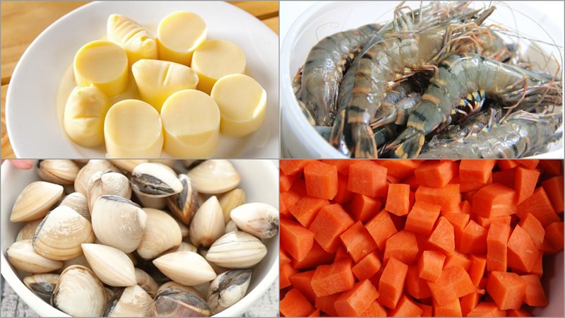 Nguyên liệu món ăn 2 cách làm đậu hũ non xào tôm và xào thịt cua