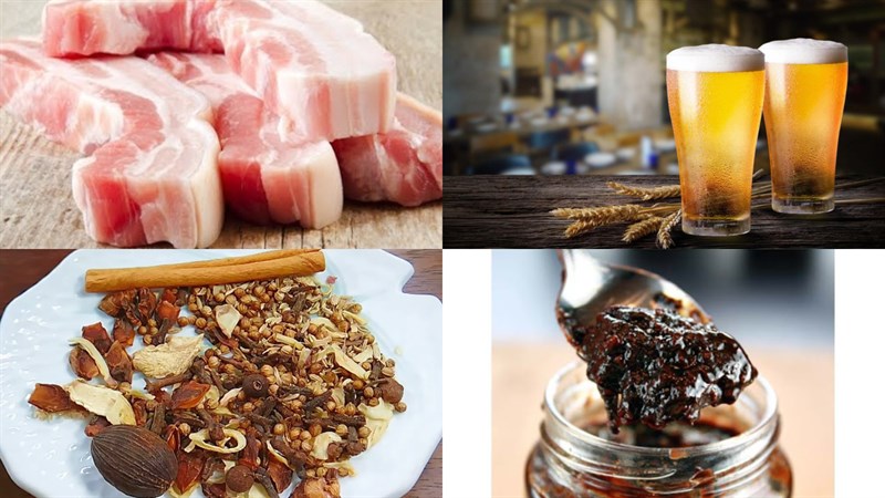 Nguyên liệu món ăn thịt kho bia và kho củ sen