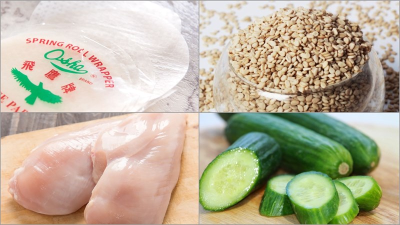 Nguyên liệu món ăn 2 cách làm gỏi cuốn thịt gà