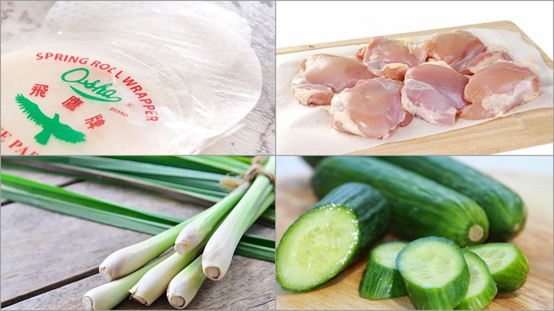 Nguyên liệu món ăn 2 cách làm gỏi cuốn thịt gà