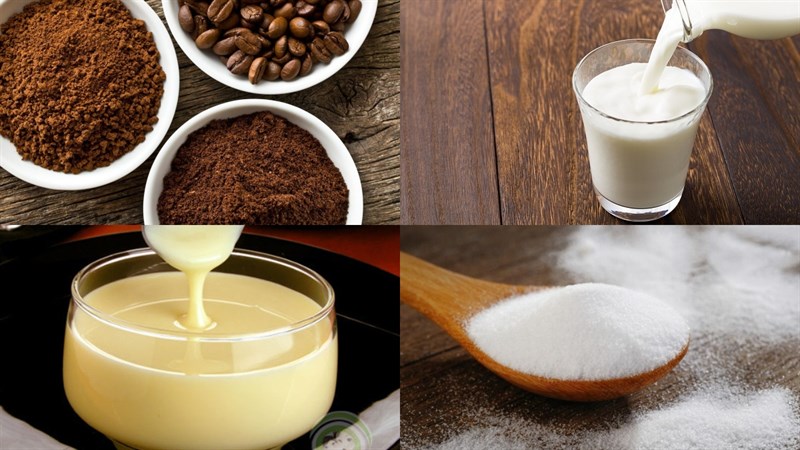 Nguyên liệu món ăn cà phê sữa tươi