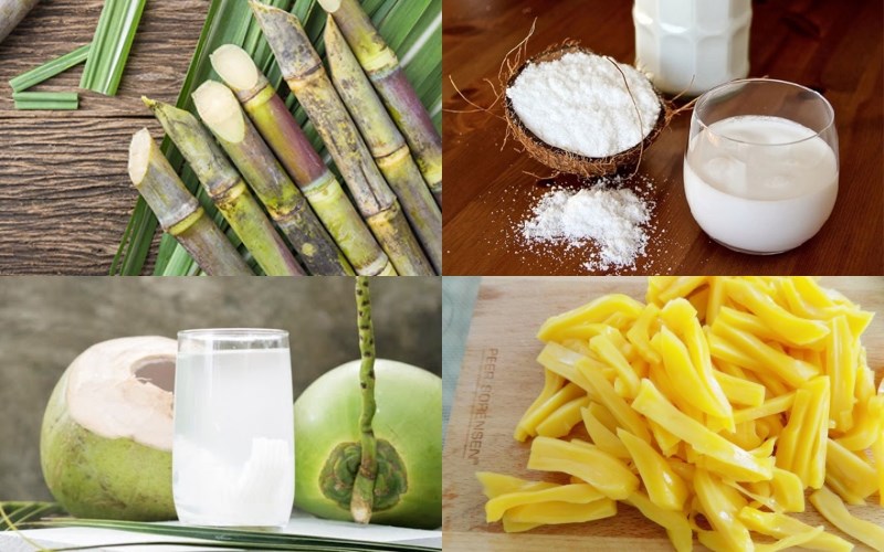Nguyên liệu món ăn nước mía cốt dừa