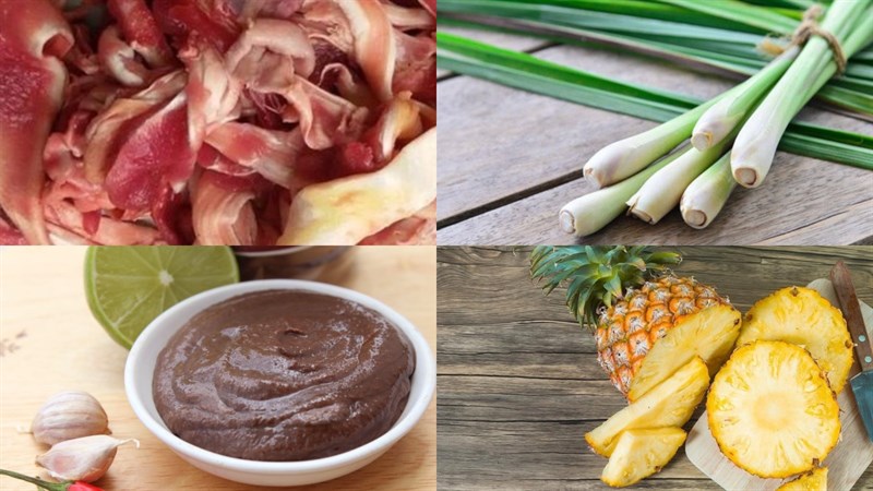 Nguyên liệu món ăn bún bò gân