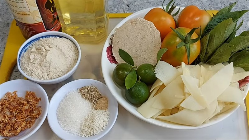Nguyên liệu món ăn canh măng chua chay