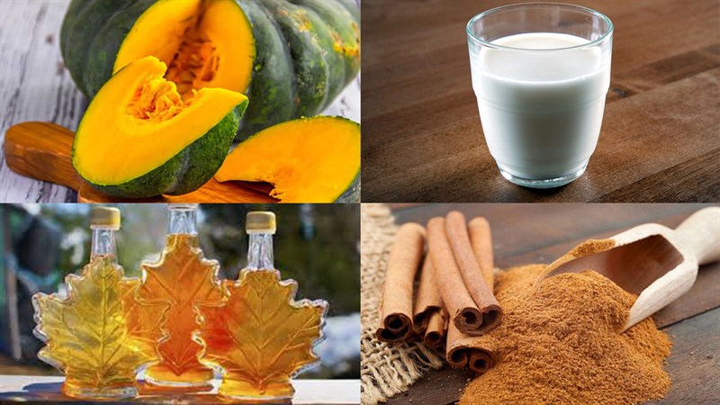 Nguyên liệu món ăn latte bí đỏ (pumpkin spice latte)