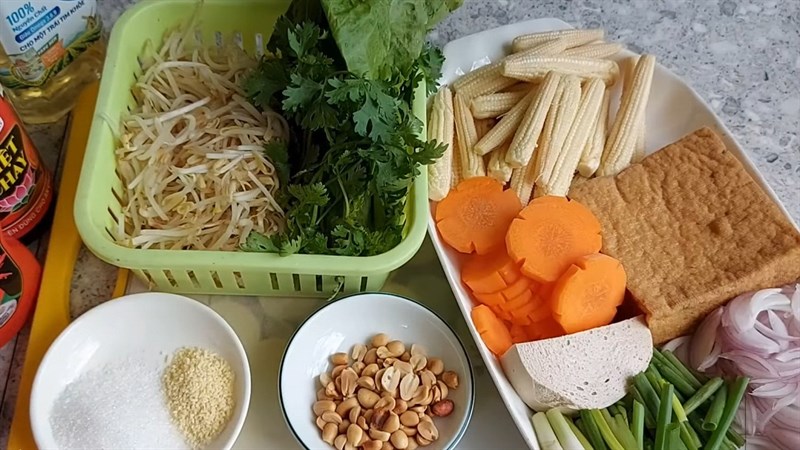 Nguyên liệu món ăn hủ tiếu khô chay